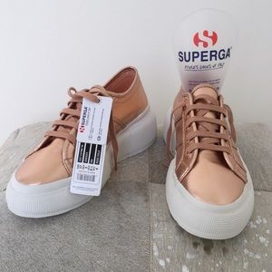 superga rose gold platform